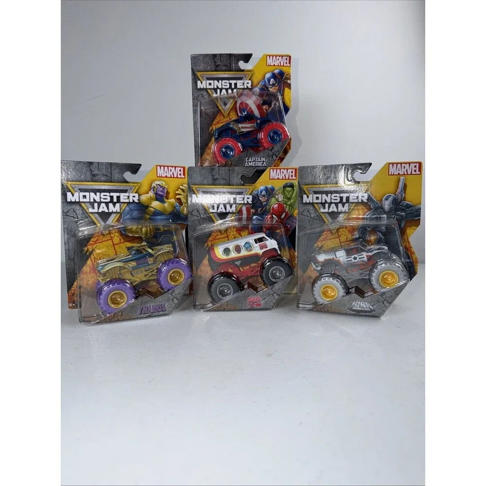 2025 Spin Master Monster Jam Series 5 Set Marvel Comics Thanos War Machine & Cap